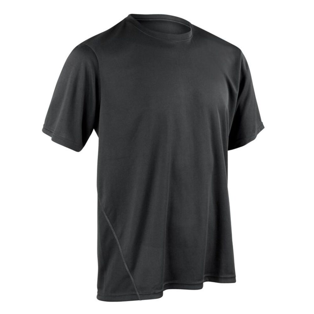 Spiro Mens Quick-Dry Sports Short Sleeve Performance T-Shirt / Black
